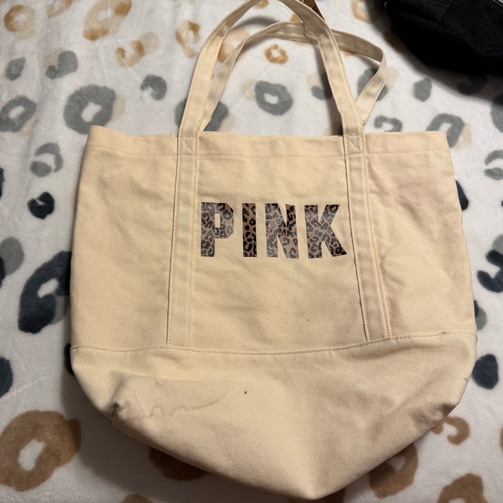 PINK Victoria's Secret Cream Tote Bag
